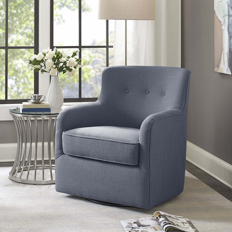 Fauteuil d'appoint rembourré en tissu Modern, Gris