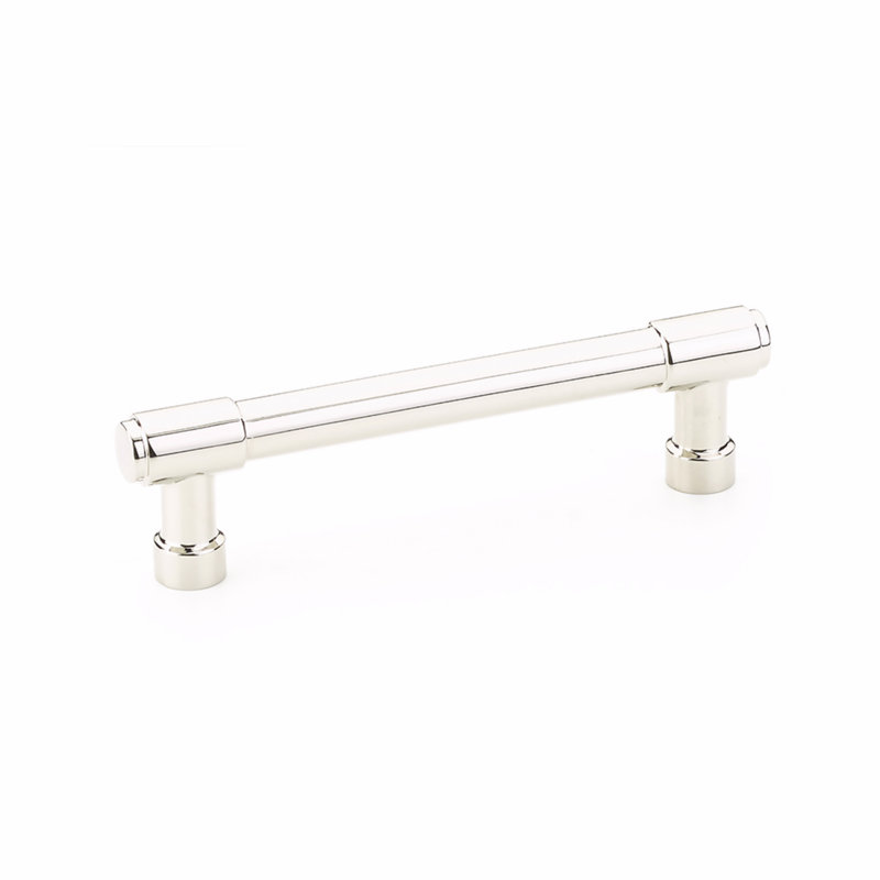 Emtek Jasper Bar Cabinet Pull, Polished Nickel Lifetime, 8" Center To Center