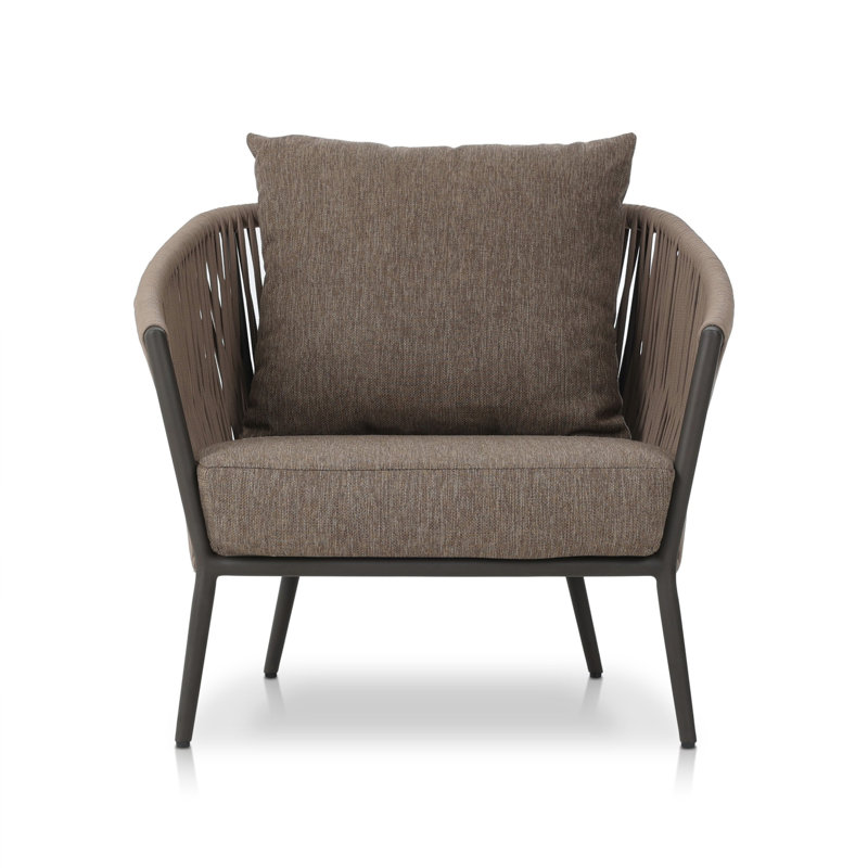 Porto Outdoor Lounge Chair, Venao Charcoal Cushion/Bronze Frame, Olefin