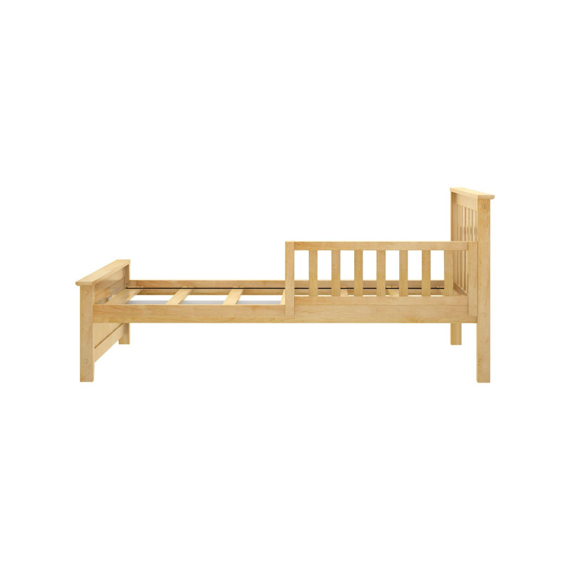 Lit plateforme simple en bois massif Ameya par Harriet Bee, Bleu
