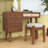 Retro Wood Makeup Vanity Set with with Built-in Charging Station, Ample Storage and Cushioned Stool-551606436