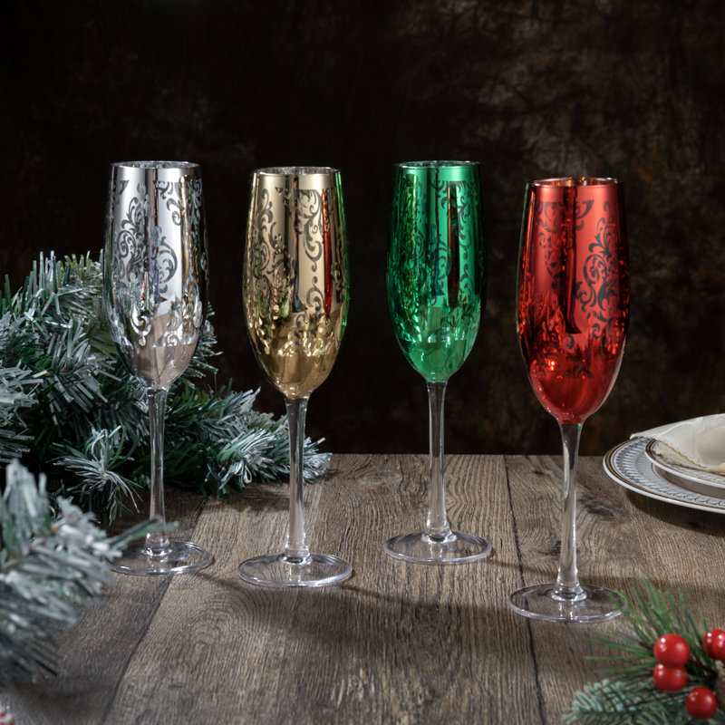 4 Piece 177ml Glass Flute Set