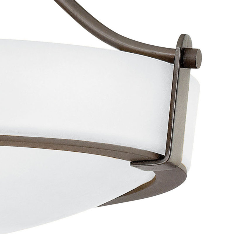 Hathaway 3 - Light 16" Simple Bowl Semi Flush Mount, White, Olde Bronze, 100W Medium