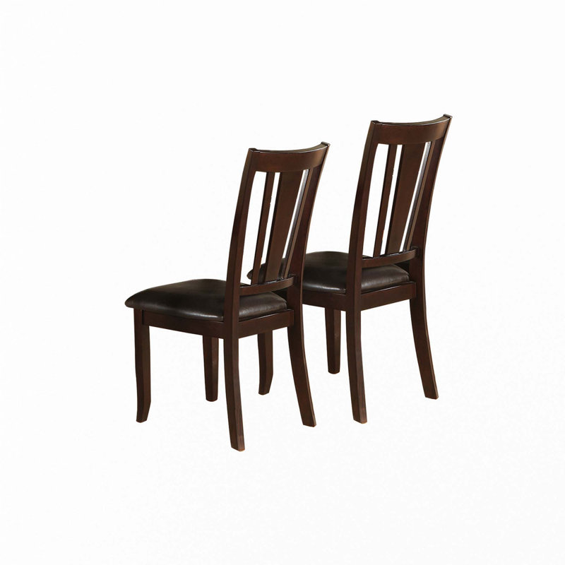 Ensemble de 2 chaises d'appoint à dossier à lattes Charlton en espresso