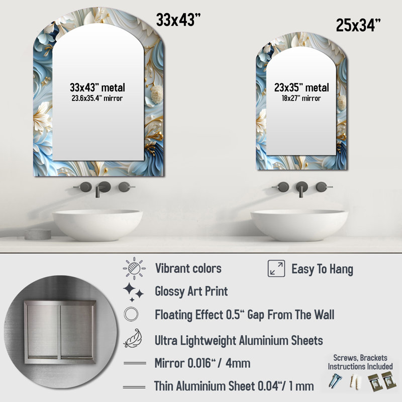 Miroir mural Ethereal, 43 po x 33 po