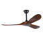 Ventilateur de plafond en bois massif de 52 pouces à 3 pales (sans lumière), 6 réglages de vitesse, réversible, minuterie, fonction mémoire, onduleur DC, télécommande, ventilateur de plafond de style rétro pour les chambres et les salles à manger