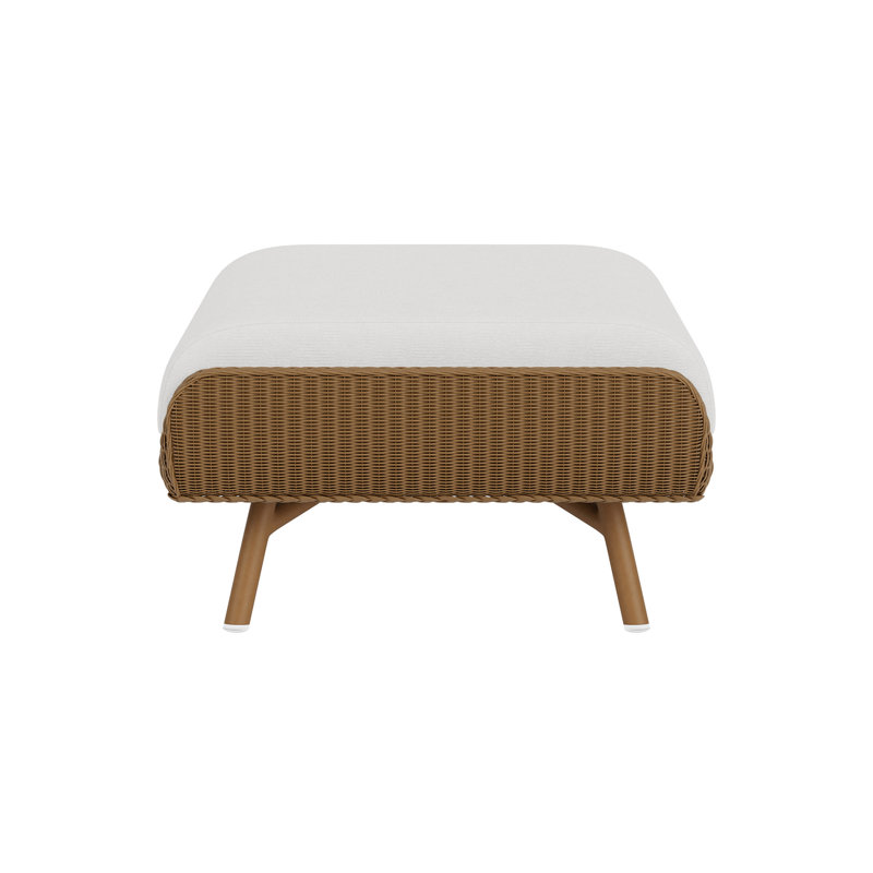 Essence Outdoor Ottoman, Canvas Natural, Hickory