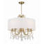 Lustre cylindrique unique à 5 lumières avec accents de cristal Elane-1824086860