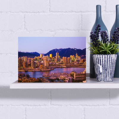 Vancouver Cityscape With River At Sunset, British Columbia, Canada Abstract Contemporary Architecture City Wall Art