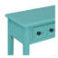 Table d'entrée avec 2 tiroirs, console rustique avec tablette ouverte et pieds en bois d'hévéa pour les entrées, les salons et les couloirs (bleu sarcelle)-604880536