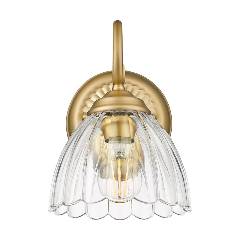 Audra 1-Light Wall Sconce with Clear Glass, Brushed Champagne Bronze