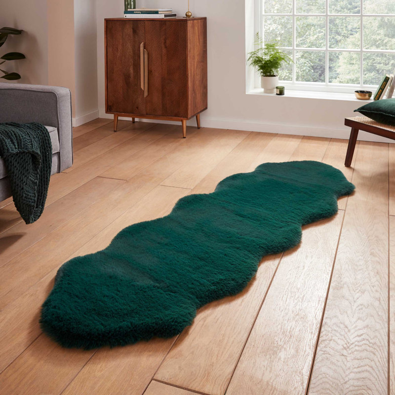 Leetsdale area rug Table Tufted Sheepskin Jewel Green, Novelty 60 x 180cm