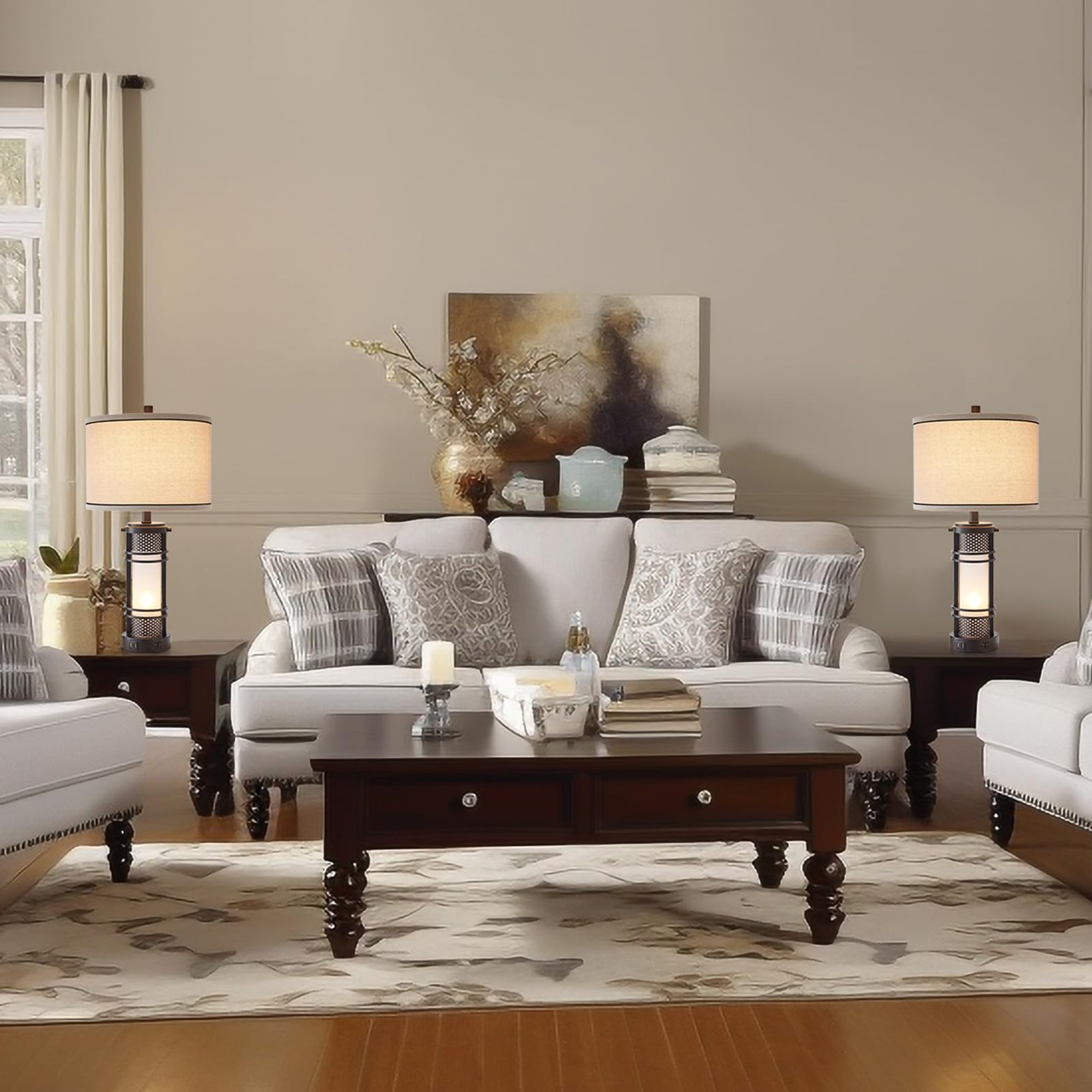 17 Stories Set of 2 Table Lamps for Living Room | Wayfair