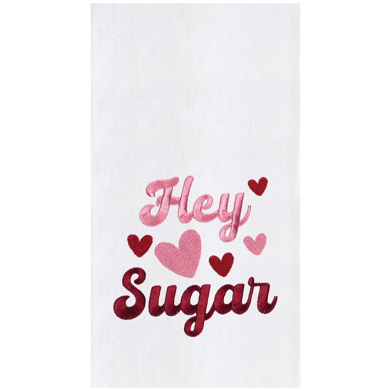 Hey Sugar Towel, Pink/White Hey Sugar