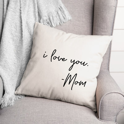 Coussin décoratif noir et blanc I Love You