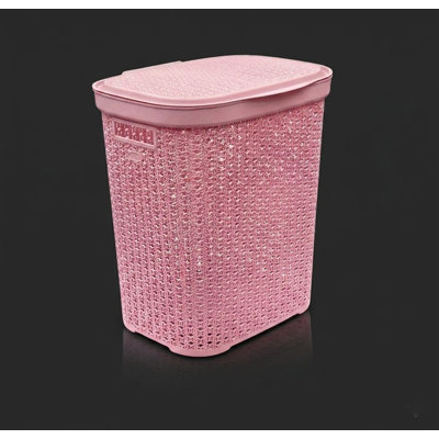 55L Pink Laundry Hamper - Space-Saving Tall Basket for Dorms, Bathrooms, and Closets. 22" x 17"