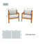 Canapé d'extérieur simple en bois d'acacia avec coussins 2 pièces Dayo