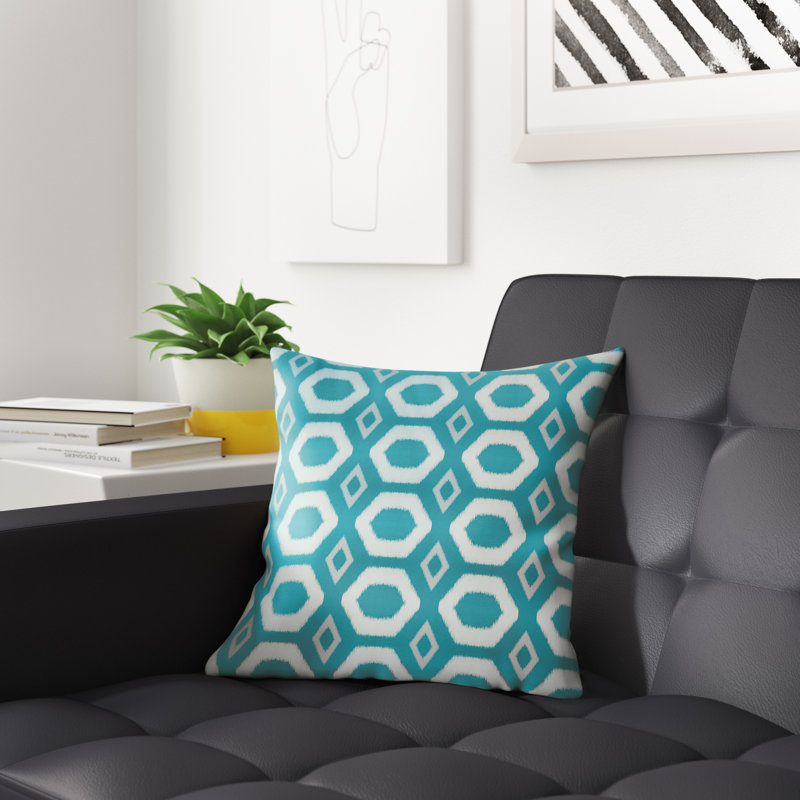 Geometric Reversible Throw Pillow, Caribbean, 20" H x 20" W x 7" D