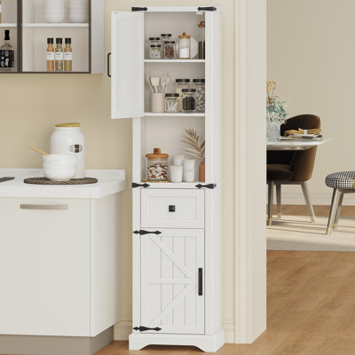 66" Tall Farmhouse Bathroom Storage Cabinet