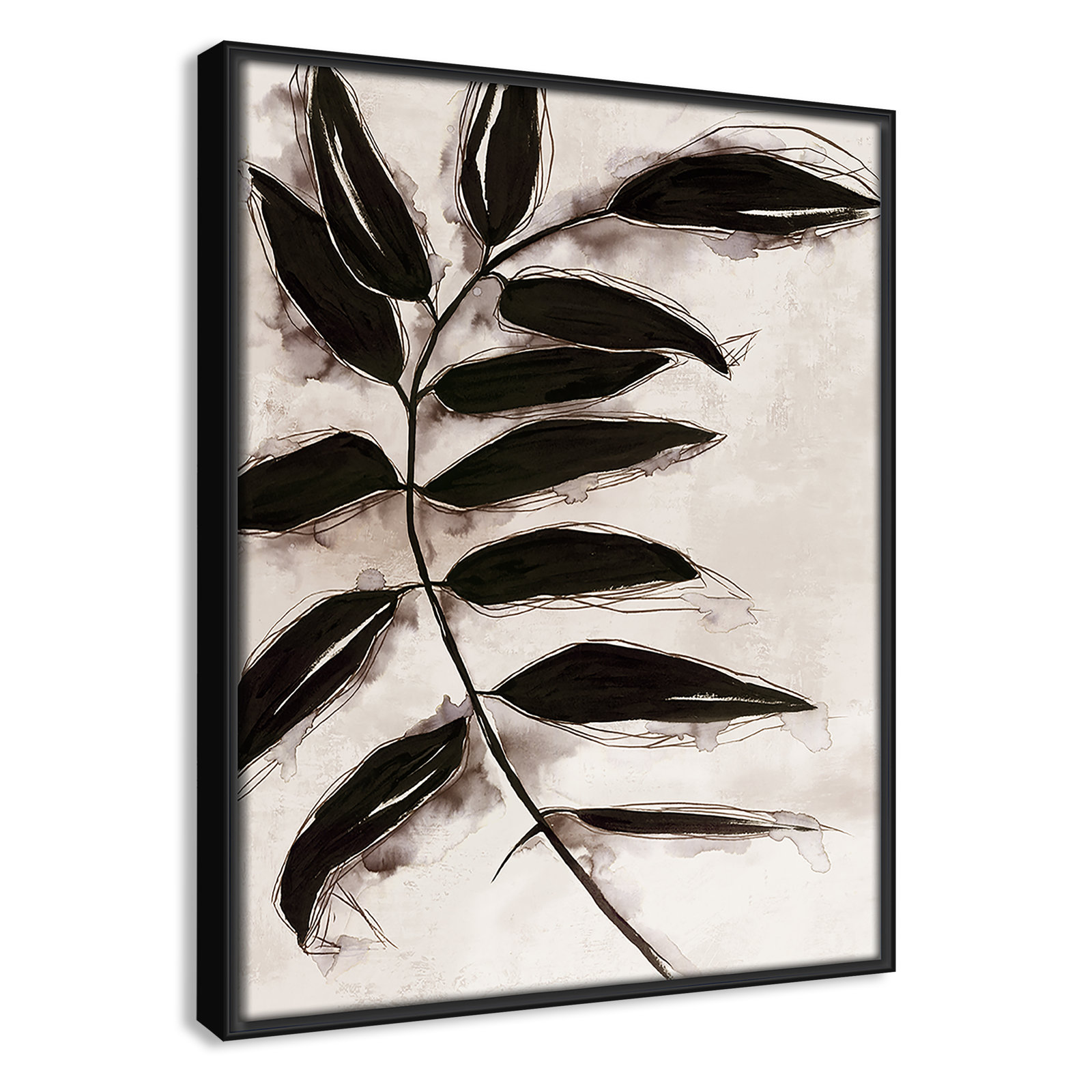 Leaves "Leaves II" Print, Black Framed, 15.5" H x 12.5" W x 2" D