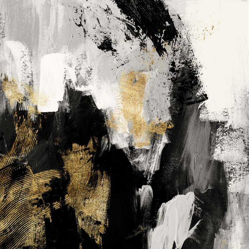 Neutral Gold Collage I by Victoria Borges - Wrapped Canvas Painting, 30cm H x 30cm W