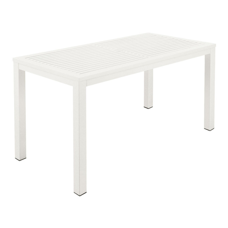 Aura Narrow Dining Table, Arctic White, 29" H x 55" W x 28" D