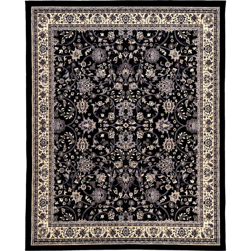 Tapis noir Zayandeh, Rectangle 9 pi 10 po x 13 pi