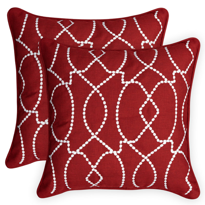 Square Toss Pillow Outdoor Reversible Throw Pillow, Steel Blue, 17"W x 17"L