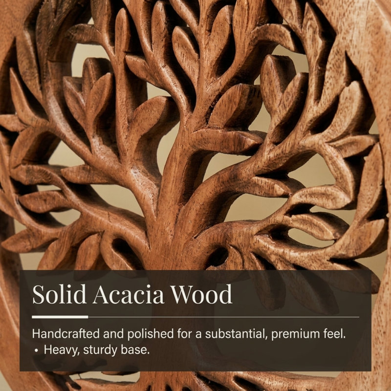 Triana Wooden Tree of Life Handmade Sculpture (Medium Size) – Unique Wooden Art for Living Room, Shelf, Table Top, Christmas Decor & Mother’s Day Gift for Mom
