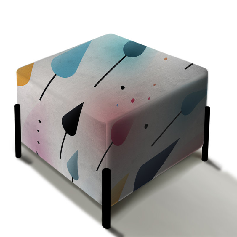 Formes géométriques pastel scandinaves - Repose-pieds carré géométrique