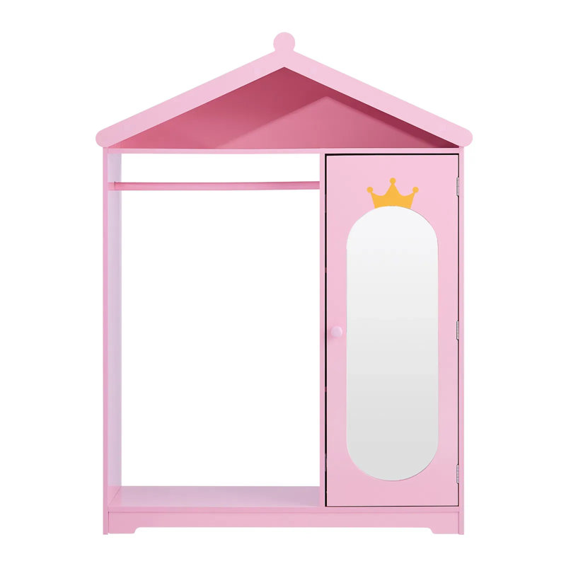 Dress Up Storage With Mirror,wardrobe Closet For Girls,pretend Princess Storage Dresser, For Bedroom, Girls Room, Pink