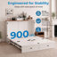 Lit escamotable double avec station de charge USB - armoire murale, matelas à trois volets et tiroirs de rangement optionnels, conception convertible peu encombrante-2012011728