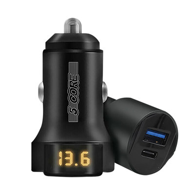 5 Core Car Charger USB + Type-C Quick Charge Adapter with Smart Chip Fast Charging for Truck SUV