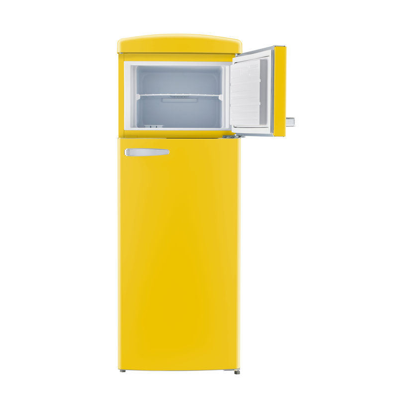 Classic Retro 7.5 Cu. Ft. Top Mount Refrigerator In Canary Yellow, Yellow