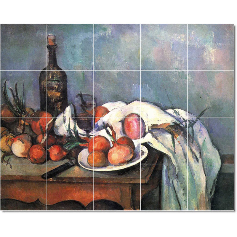 Carreau de céramique décorative 60 po x 48 po 12 po x 12 po, Paul Cezanne, légume à fruits W22213