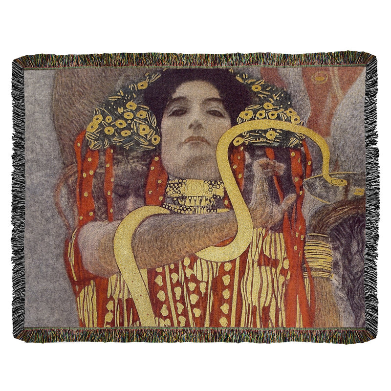 Jeté en coton gustav klimt, hygeia, Rouge