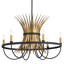 Lustre 6 lumières en grège et nickel brossé 29 pouces Baile-70048067
