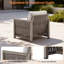Ensemble de 2 chaises de patio extérieures en aluminium avec tressage en corde et coussins lavables, chêne gris