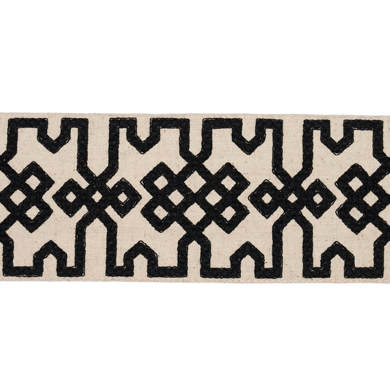 Knotted Trellis Tape , Black/Unbleached