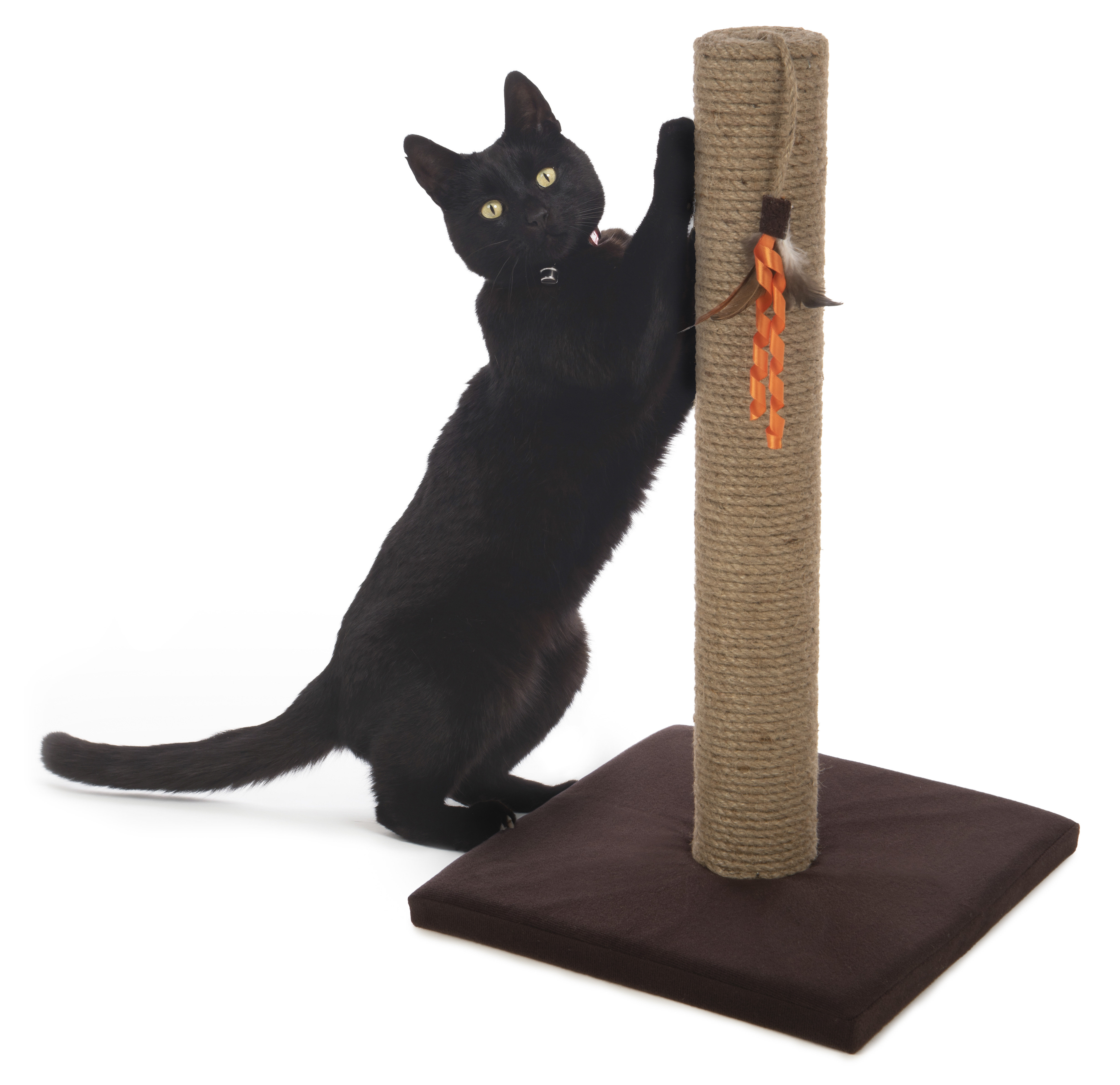 SmartyKat Simply Scratch Jute Cat Scratch Post with Feather Cat Toy ...
