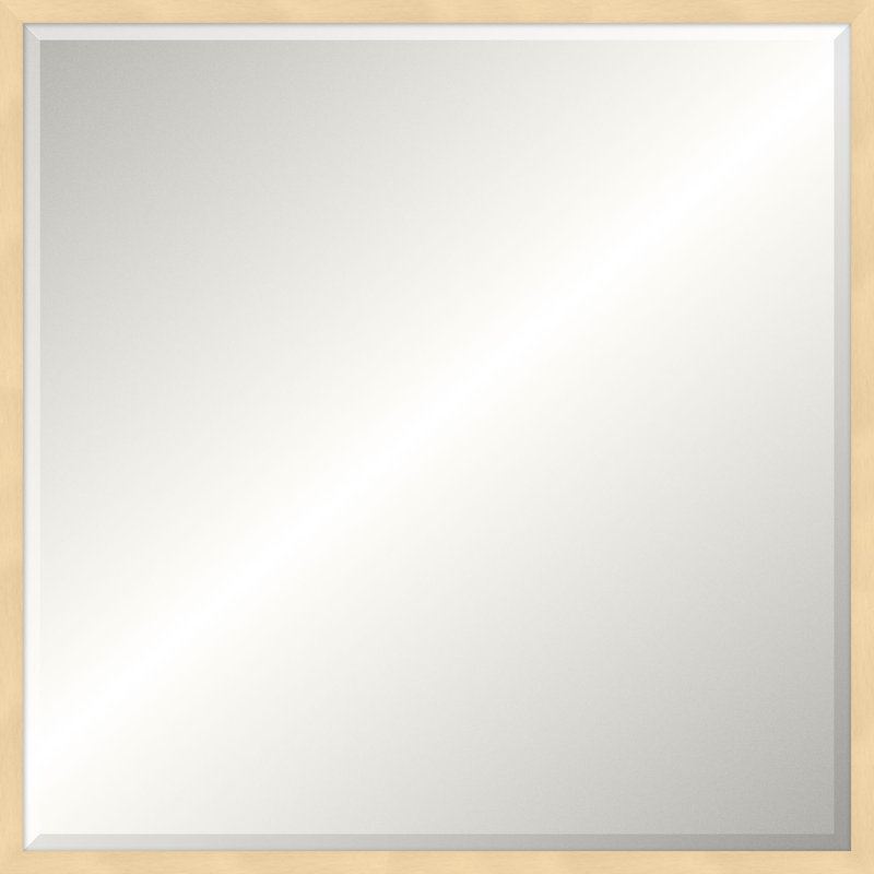Davenport Solid Wood Beveled Mirror, Blonde Maple, 37.75" x 37.75", Square
