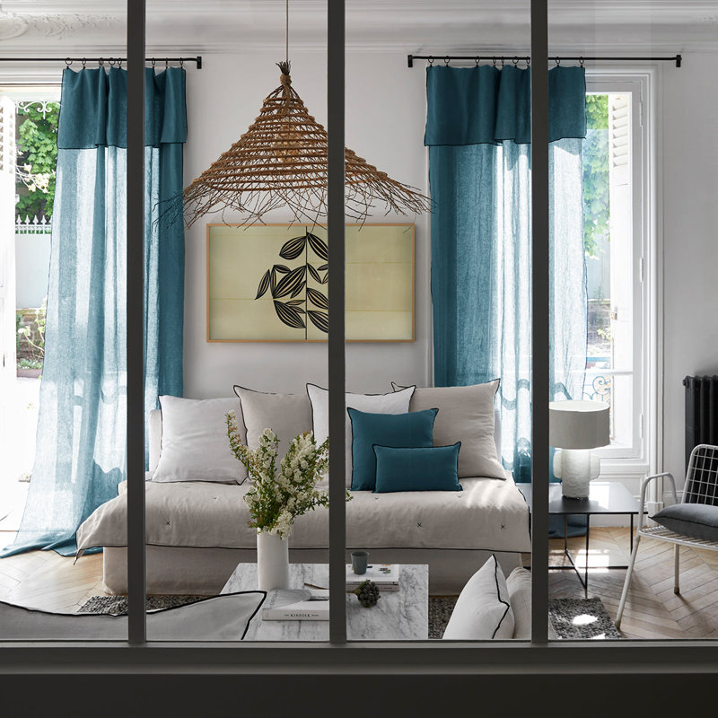 Sheer Curtain, Dark Blue, Width 350 x Drop 280cm