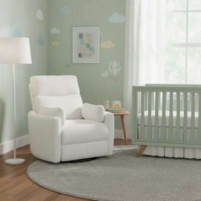 Lottie Swivel Recliner In Ivory Teddy
