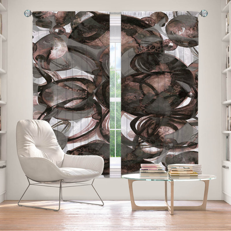 Room Darkening Curtain Pair, 40" W x 82" L, Brown