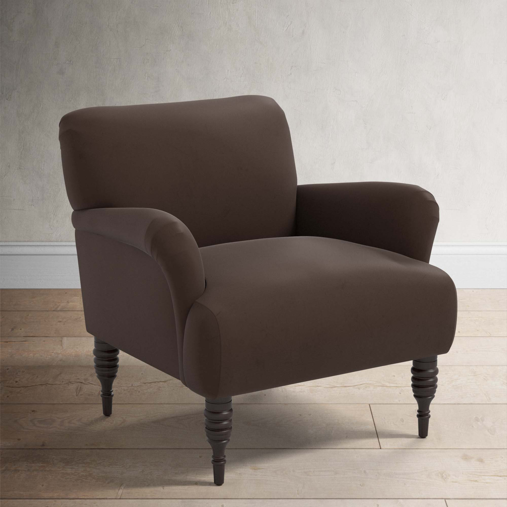Allura Upholstered Armchair, Classic Chocolate Velvet