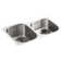 Undertone® 31" L x 20-1/8" W x 9-1/2" Under-Mount Large/Medium Double-Bowl Kitchen Sink