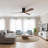 52" Solid Wood 3-Blade Low Profile Ceiling Fan With Integrated LED Light, DC Motor, Smart Remote Control & Reversible Airflow-683973012-683973003