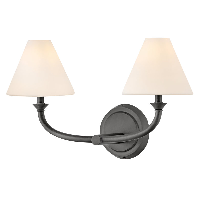 Éclairage pour meuble-lavabo en verre opale 2 lumières Greta de Hinkley, Noir, noir, noir, noir
