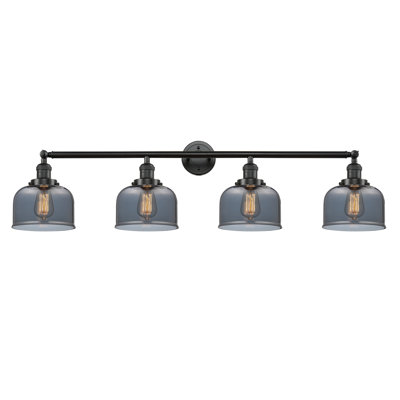 Bell - 4 Light 44" Bath Vanity Light - Oil Rubbed Bronze Finish - Light Smoke Shade