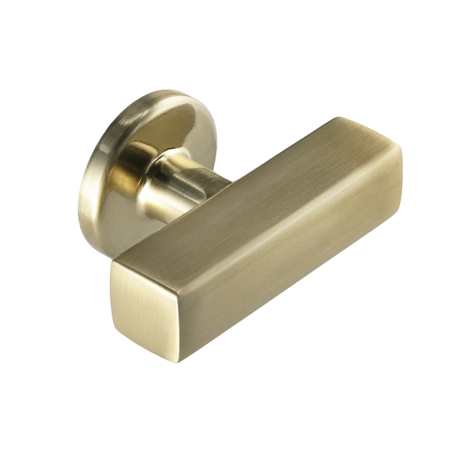 Flynn 1 7/8" Length Bar T-Knob, Satin Brass